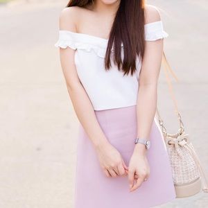 Off-shoulder white top